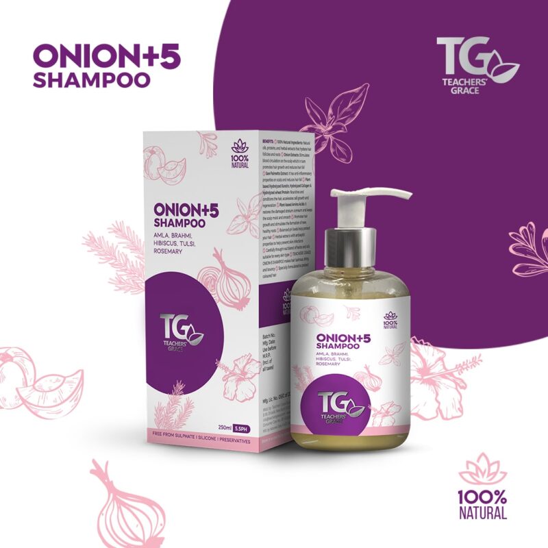 Teachers’ Grace Onion+5 Shampoo for hair fall